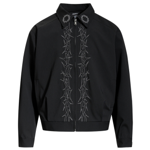 RULE BY ME 美式复古cleanfit荆棘刺绣夹克男女痞帅短款上衣外套