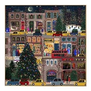 Galison圣诞冬灯节街景北欧装饰画加州风景挂画卧室氛围感摆画