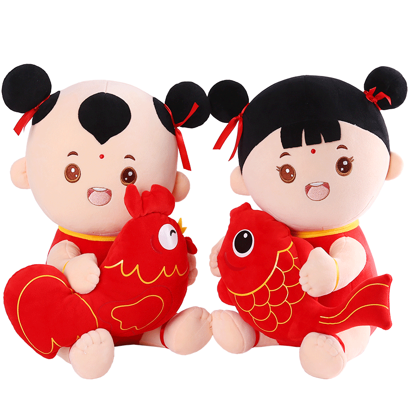 压床娃娃一对结婚宝宝新婚房布置喜娃娃结婚订婚公仔摆件新款中式