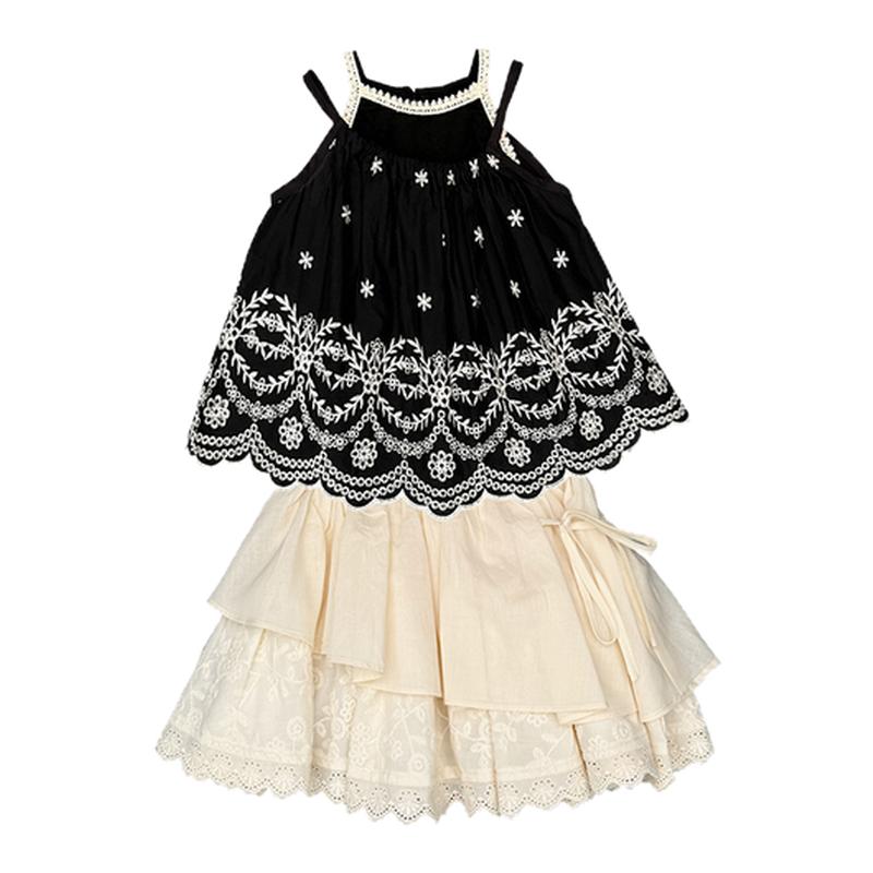 服装夏季儿童网红新款半身裙女童独特漂亮裙子女童夏装套装三件套