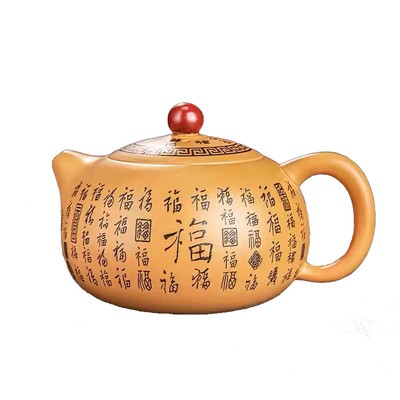 黄金段泥百福紫砂壶凤鸣壶纯手工