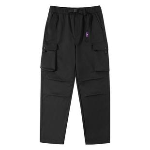 骆驼男装休闲工装裤男士户外新款秋冬宽松直筒运动防水长裤黑色女