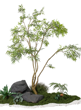 室内仿真大树造景天井绿植景观