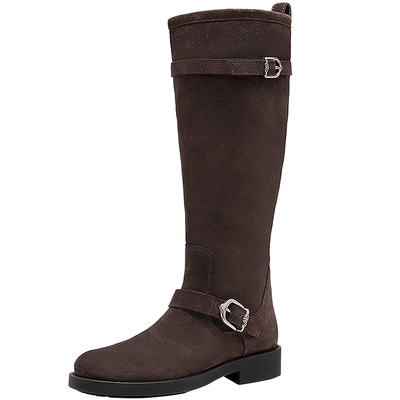 明星同款natursun显瘦骑士靴女