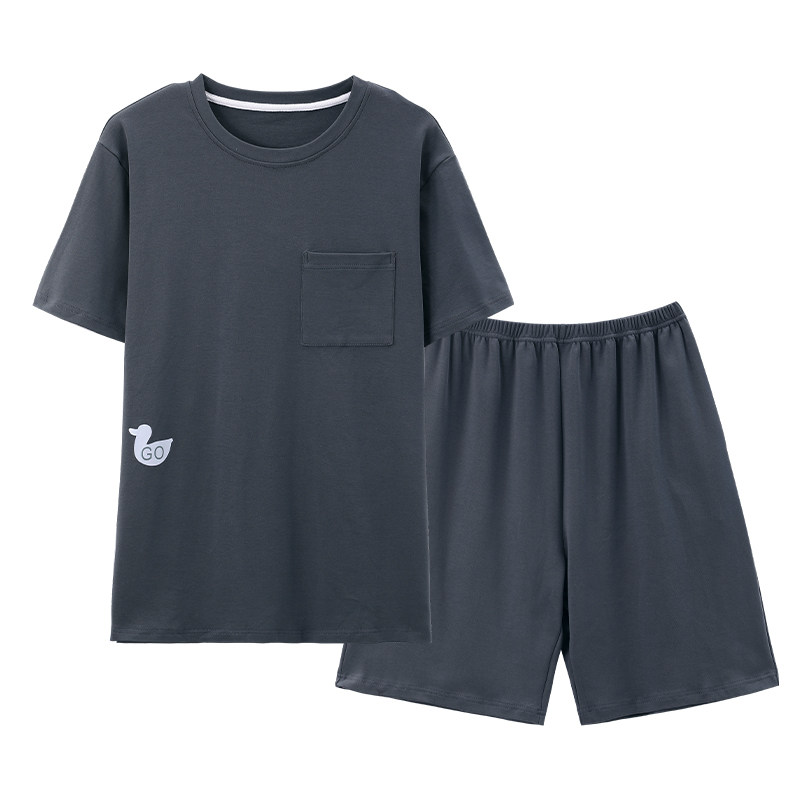 男加肥加大码短袖家居服套装