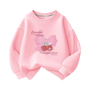 拉夏贝尔女童圆领卫衣2026新款春季儿童春装女孩童装大童春款上衣