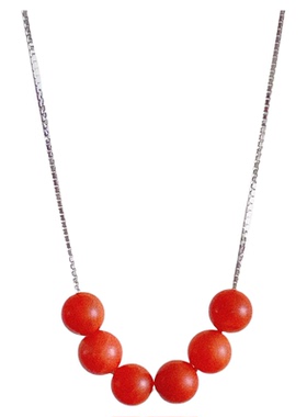 cooco万物有灵 天然保山南红s925银项链小众高级和田玉黄口料项链