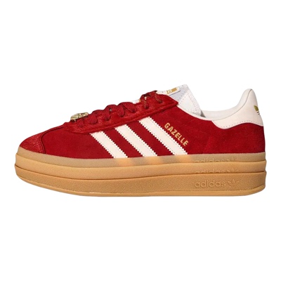 乐积运动 Adidas GAZELLE 马年CNY限定白红厚底增高德训鞋 KJ4293
