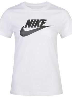NIKE耐克短袖T恤女2024夏季新款纯棉透气运动服白色半袖BV6170