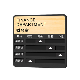 人员去向牌定制办公室工作员工在岗状态可更换姓名标识指示挂牌订制公司科室部门岗位切换告知亚克力告示牌子