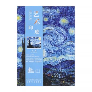 油画B6笔记本本子加厚空白本高颜值ins风记事本精美学习日记本学生记录本精致创意速写手账本旅行打卡盖章本