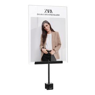 服装店价格展示牌金属特价促销牌中岛架广告牌衣服打折牌POP广告夹子标价牌高档折扣牌亚克力海报展示架kt板