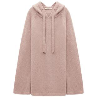 COCOBELLA璀璨星河细闪亮片毛衣女秋冬粉色软糯连帽针织衫MZ3107