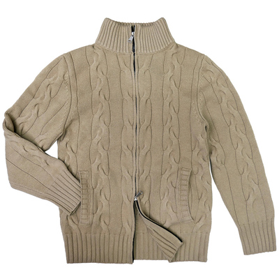 拉链开衫纯羊毛半高领厚保暖