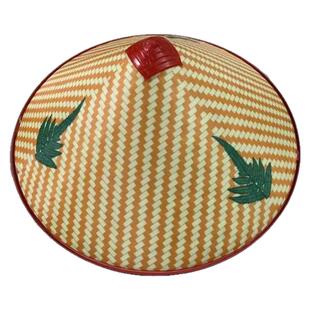 春夏季遮阳竹编织帽子三叶斗笠越南表演舞蹈帽演出道具旅游防雨