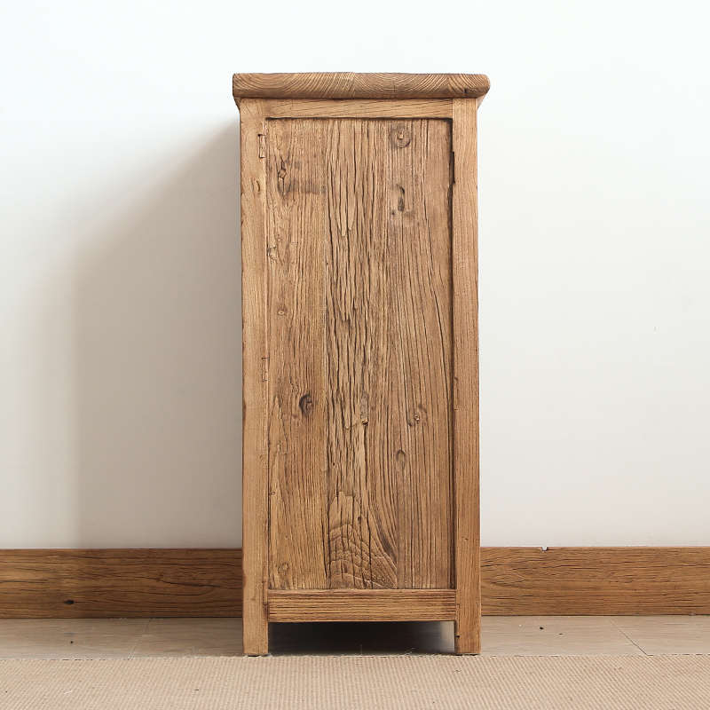 原生态风化门板餐边柜简约复古玄关柜新中式老榆木门厅储物柜鞋柜