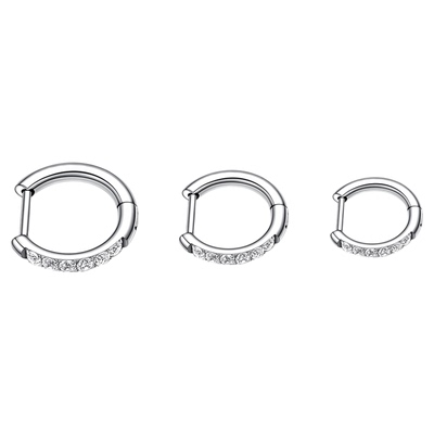 F136钛合金D型直针耳环耳圈女