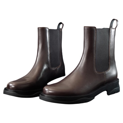 思加图威尔士黑色增高切尔西靴女