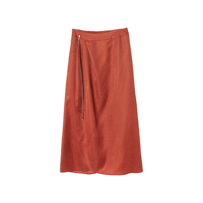 生姜国风改良不规则抽褶花瓣裙