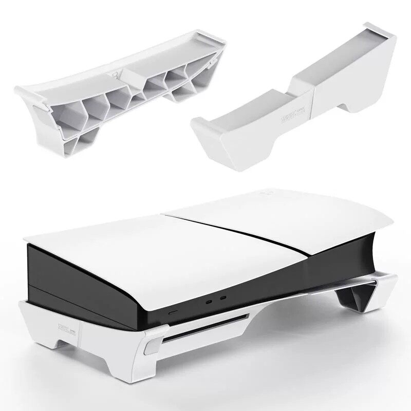 PS5横放散热支架PS5slim/PRO置物架通用桌面卧式平放稳固侧放承托抬高通风贴合机身游戏机底座配件架子