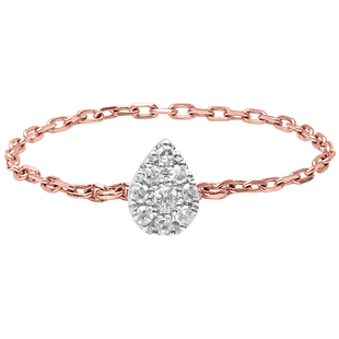 【新年礼物】DJULA茱蕊 魔法系列18K金戒指镶钻水滴吊坠玫瑰金