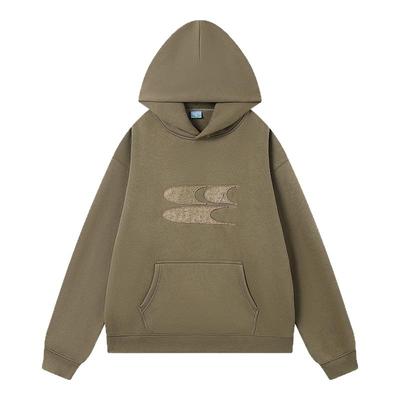 CryingCenter经典logo贴布刺绣奥绒加绒连帽卫衣长袖 哭喊中心