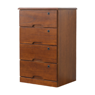 储物柜抽屉式收纳柜子带锁实木质文件柜矮柜50cm宽的桌下柜办公室