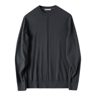 JSSD HOMME 秋冬新款通勤商务针织衫男士纯羊毛衫圆领男款毛衣男