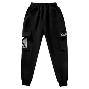 男童加绒裤子儿童冬装棉裤秋冬厚款休闲裤中大童秋装洋气工装裤潮