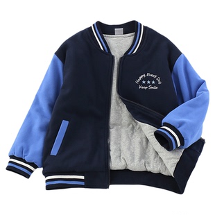 薄棉男童夹棉棒球服儿童保暖外套秋冬新款中大童棉衣加厚夹克棉袄