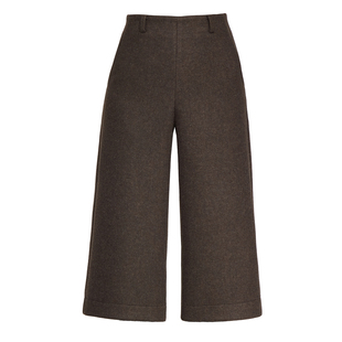 加厚绵羊毛七分裤女2025秋冬季新款高腰毛呢直筒裤灰色六分靴裤子