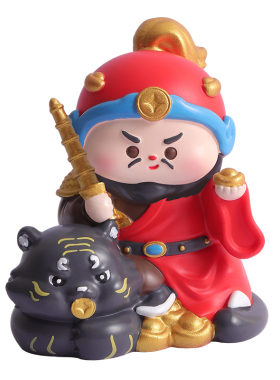 中式财神桌边小摆件车载公仔
