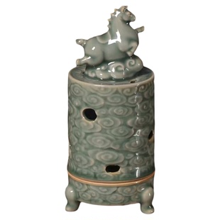 陶瓷莲花香薰炉创意佛手禅意摆件马家用室内高级感貔貅熏香炉大象