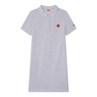 【季末特惠】KENZO 26春夏新品 女士BOKE海棠花翻领连衣裙