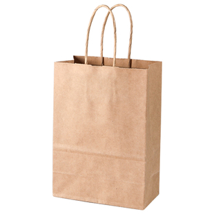 500个一次性牛皮纸手提袋加厚纸袋包装袋外卖打包白色单杯四杯袋