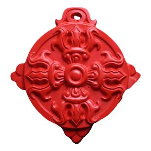 天然保真朱砂红砂金刚杵法轮吊坠挂件把件文玩男女饰品本命年礼物