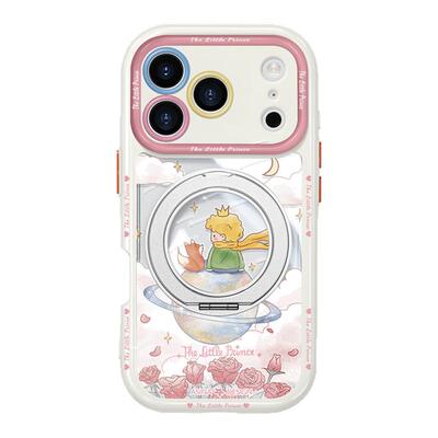 水彩王子适用苹果17手机壳新款16Pro透明磁吸17Promax防摔带支架15pm秋冬高级14/13卡通带挂绳保护套简约Co4