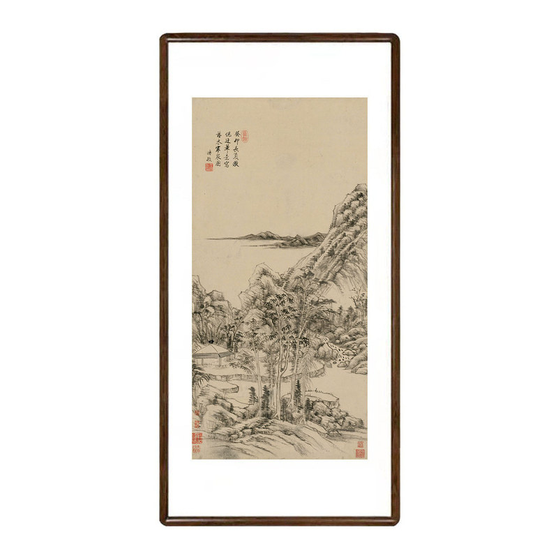 清王时敏落木寒泉图新中式挂画