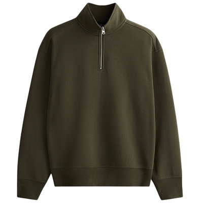 HM男装卫衣2025秋季新款潮流上部配拉链宽松版重磅卫衣1245648