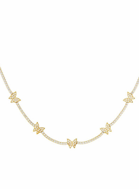 ggxr闪钻蝴蝶ins时髦叠戴项链