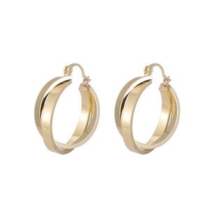 狂飙陈书婷同款耳环大嫂高叶轻奢陈舒婷双环交叉耳饰2022新款潮女