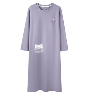 165-170CM高个子180长腿MM春秋季纯棉质睡裙夏季长袖睡衣女款长款