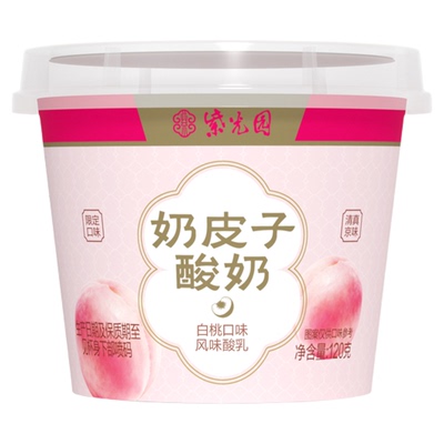 紫光园奶皮子酸奶白桃味120g