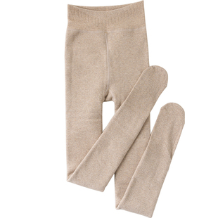 灰色打底裤女加绒加厚羊绒蛋白保暖连裤袜冬细条纹显瘦可外穿配裙