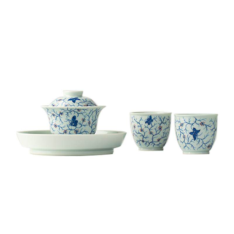 三勤堂手绘青花茶具套装陶瓷