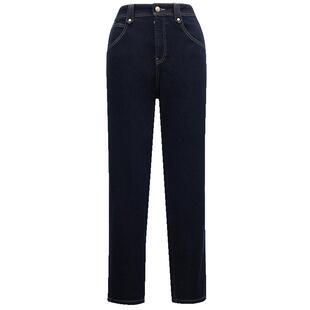 Vero Moda牛仔裤25春季新款含绵羊毛磨毛明线九分带松紧显瘦裤子