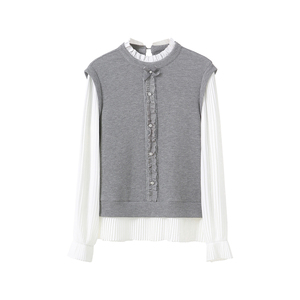 李子木先生休闲法式针织衫女2026新款春季显瘦百搭气质假两件上衣