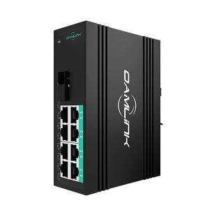 oamLink欧姆联 百千兆1/2光8电八口工业级以太网交换机sfp光纤收发器POE供电监控单模网络分流转换器导轨式