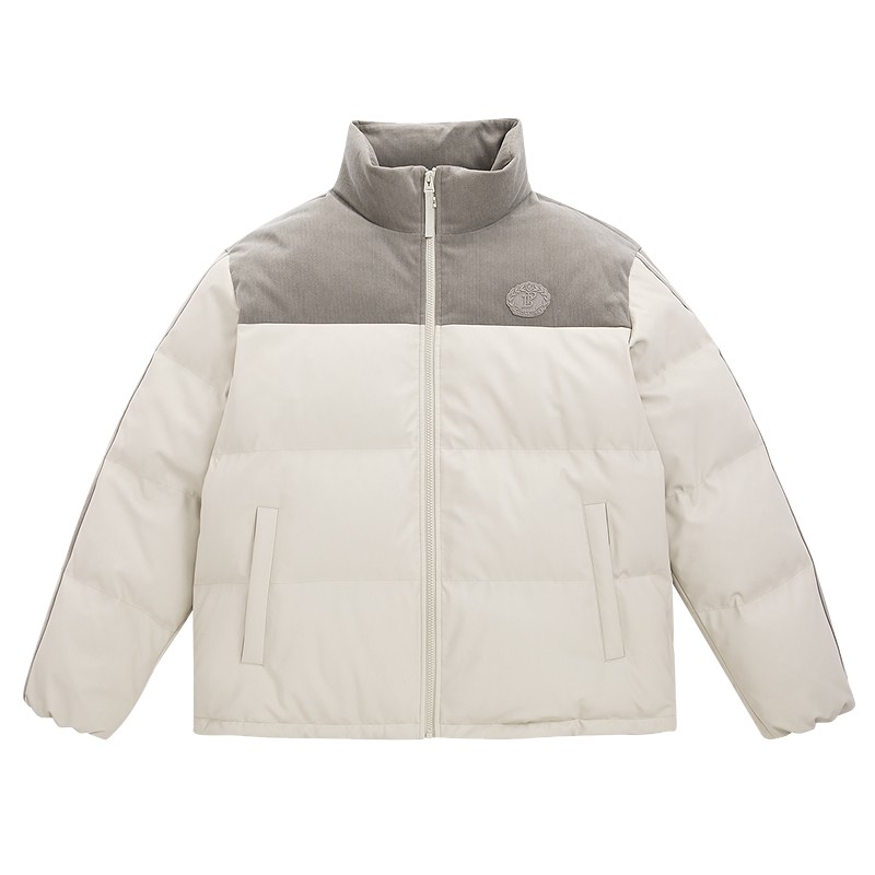 太平鸟男装 羽绒外套男拼接面包服冬季保暖上衣潮流休闲防寒服男