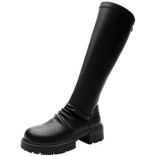 大东女鞋骑士靴2025冬季新款瘦瘦靴长筒靴厚底显瘦增高女靴子高筒